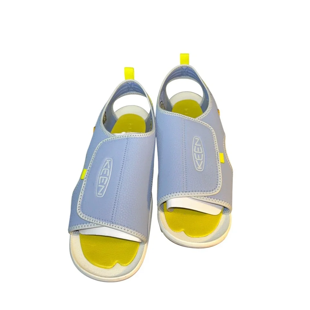 KEEN Kids Size 7‎  Newport H2 Water Sandals Lilac Yellow Hook and Loop